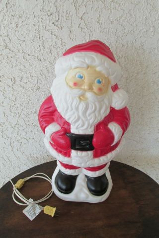 Vintage Christmas Light Up Blow Mold Santa Claus - Venture 1999 Plastic Co.