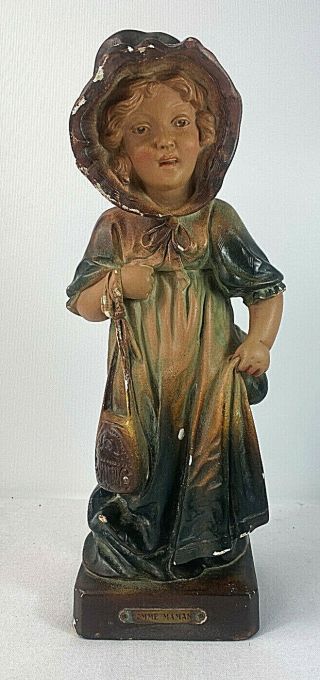 Art Deco Chalkware Statue Figurine " Comme Maman " French