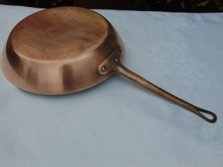 Vintage French 26cm Deep Sided Copper Frying Pan Skillet Bronze Handle