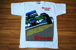 Benetton Formula 1 Legend Racing Team Brembo Vintage T - Shirt Size Large Cotton