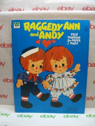 Vintage 1974 Raggedy Ann And Andy Fun Fashions Paper Doll Book - Uncut