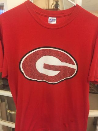 Uga University Of Georgia Red Ncaa Vintage Shirt Sleeve T - Shirt Adult Medium