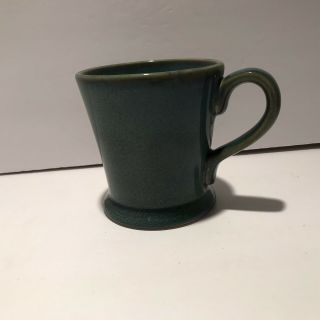Vintage JC Penney Coffee Tea Cup Bell Shaped Teal - Green Pretty Glaze 14oz EUC 2