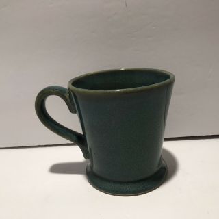 Vintage JC Penney Coffee Tea Cup Bell Shaped Teal - Green Pretty Glaze 14oz EUC 3