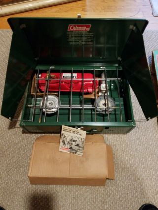 Coleman Two Burner Camping Stove 425e499 Vintage Box Dated 10 78