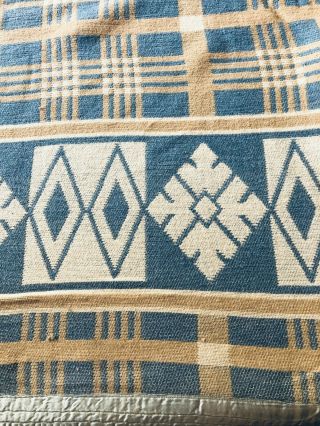 Antique Vintage Beacon Cotton Camp Blanket Reversible.  12 - 1/2 Feet Long 2