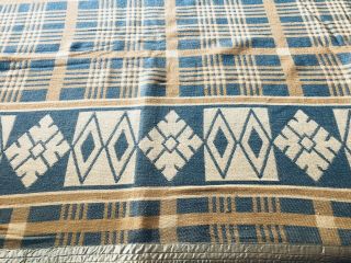Antique Vintage Beacon Cotton Camp Blanket Reversible.  12 - 1/2 Feet Long 3