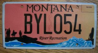 Single Montana License Plate - Byl054 - River Recreation