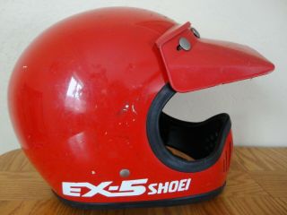 Vintage 1980 Shoei Ex - 5 Motorcycle Or Atv Helmet Size Large L 7 3/8 - 7 1/2