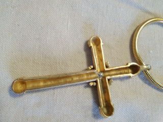 Vintage Gold Tone Adjustable Necklace With Cross Pendant 3