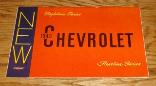 1949 Chevrolet Full Line Foldout Sales Brochure 49 Chevy Styleline
