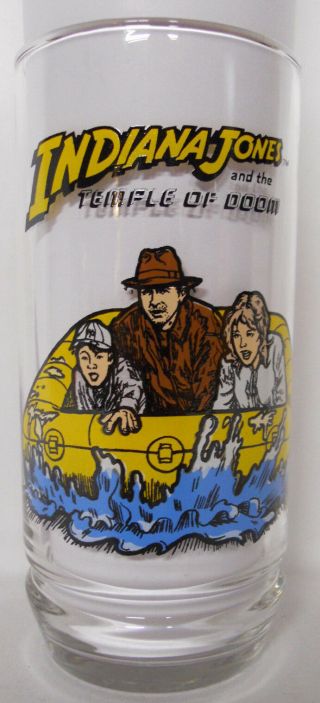 Vintage 1984 7up Indiana Jones And The Temple Of Doom Glass - Raft