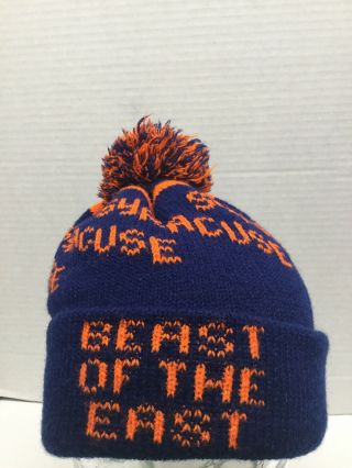 Vtg 80s Syracuse Beanie Winter Hat Beast Of The East