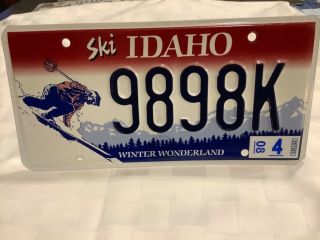 2008 Idaho License Plate - Ski Idaho,  Winter Wonderland 9898k