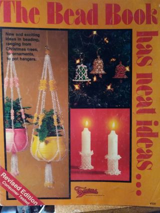 The Bead Book Has Neat Ideas,  Vintage 1978,  Plant Holders,  Candle Holders,  Etc