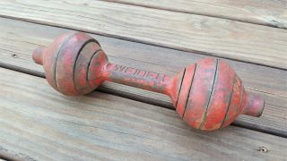 (1) Weider Dumbell Vintage Old Adjustable Antique Red Cast Iron 15lb Pound Total