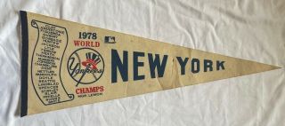 Mlb 1978 World Series York Yankees American League Champions Pennant Vintage