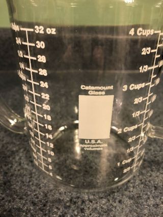 Vintage Catamount Glass Gravy Fat Separator Beaker 4 cup 32 Oz 900 ml 2