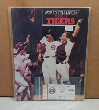 Detroit Tigers 1985 Score Book / Official Program / Sept 18 Game Day Ticket Stub