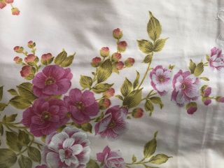 (4) Vintage Drapery Panels Light - Weight Cotton Lined Pink Floral