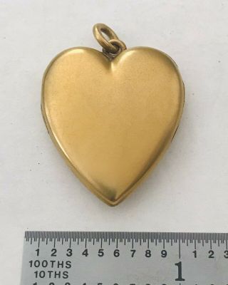 Antique Victorian Gold Filled Matte Finish Heart Locket Fob