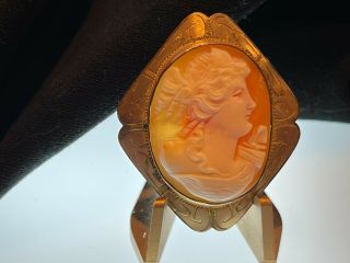 Gorgeous Antique Hand Carved Shell Cameo Of Psyche