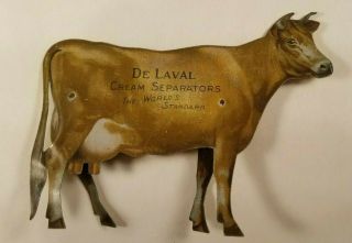 De Laval Cream Separator Advertising Dairy Milk Cow Antique Die Cut Tin Sign