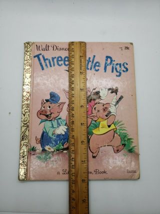 Vintage 1948 Walt Disney ' s The Three Little Pigs - A Little Golden Book 2