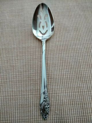 Community 1950 Evening Star Floral Slotted Serving Spoon Great Vintage