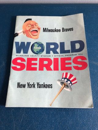 (vtg) Milwaukee Braves Vs Ny Yankees 1958 World Series Program Aaron Mantle