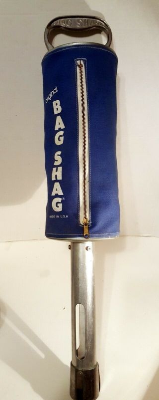 Vintage The Bag Shag Golf Ball Retriever Blue All Metal Made In Usa A,