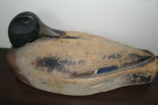 Antique Wooden Duck Decoy Estate Find Rare Hand Carved Paint Decoy 2 Folk Art