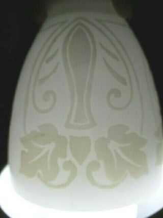 3 Antique Art Nouveau Cameo Glass Light Shades Vanilla Cream Over Milk Glass
