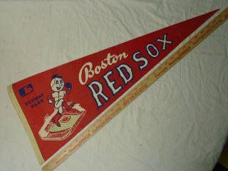 1969 Boston Red Sox Baseball Pennant,  Fenway Park,  Ball Head,  30 " L,  Graphics,  Ex