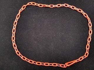 Vintage 80s Red Plastic Chain For Clip On Retro Bell Charm Necklace