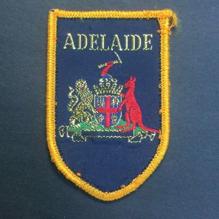 Adelaide Vintage Woven Cloth Sew On Patch South Australia Coat Of Arms