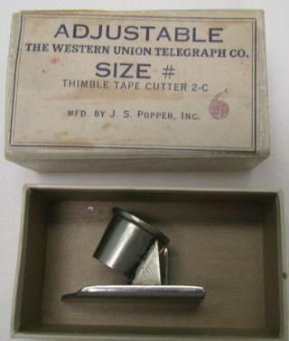 Vintage Authentic Western Union Teletype Thimble Tape Cutter