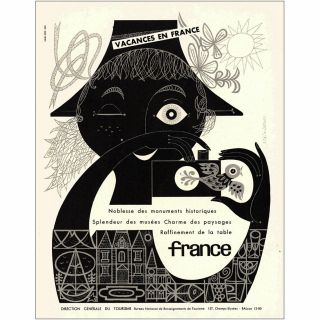 1959 France: Vacances En France French Vintage Print Ad