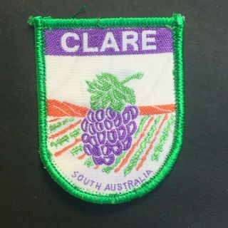 Clare Valley Vintage Woven Cloth Sew On Patch South Australia Grapes Wine