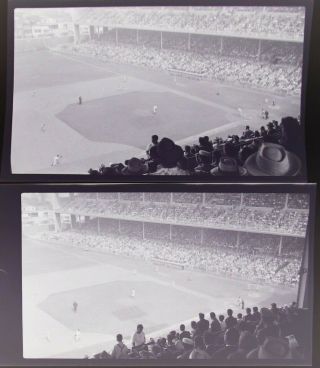 2 Orig 1944 Pcl Milb Baseball Stadium Sacramento Vs La California Photo Negative
