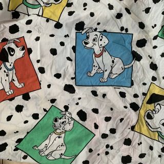Vintage 101 Dalmations Twin Flat Sheet And Fitted Sheet