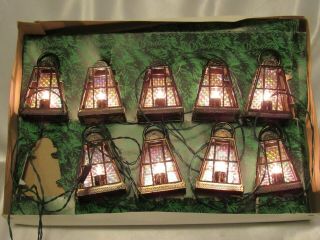 Vintage Italian Miniature Lantern Lights Set Of 9 Lanterns 1979