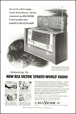 1940s Vintage Ad Rca Victor Strato World Radio 7 Bands Short Wave 121420