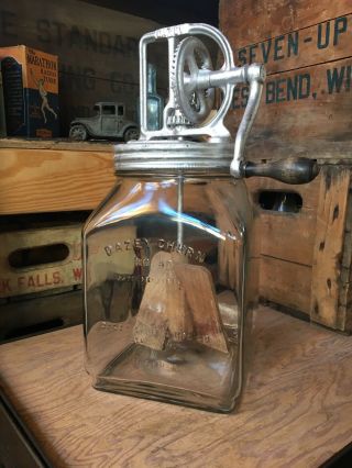 Antique No.  40 Dazey Glass Butter Churn 4 Quart Patent 1922 St.  Louis Missouri