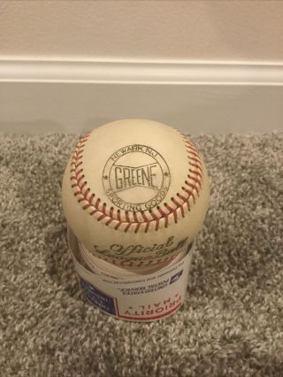 Vintage Greene Sporting Goods Official League Baseball Ball Newark Jersey 2