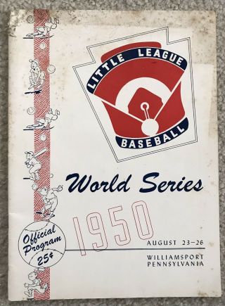 Vintage 1950 Little League World Series Williamsport Pa Baseball Program