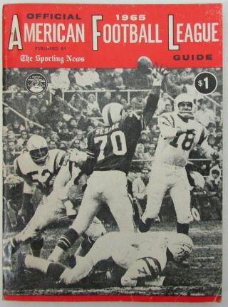1965 American Football League Guide Afl The Sporting News Tsn 156008