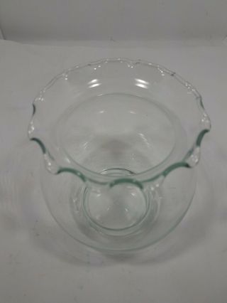 Clear Glass VTG Vase/ Mini Fish Bowl - Ruffled Edge - 4.  5 