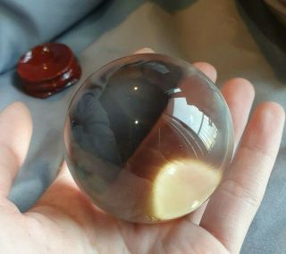 Real Clear Naga Eye Ball Gem Crystal Thai Amulet Miracle Holy Stone