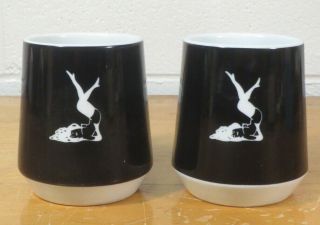 Black And White Playboy Playmate Femlin Bunny Coffee Cup Mug Pair (2) Vintage